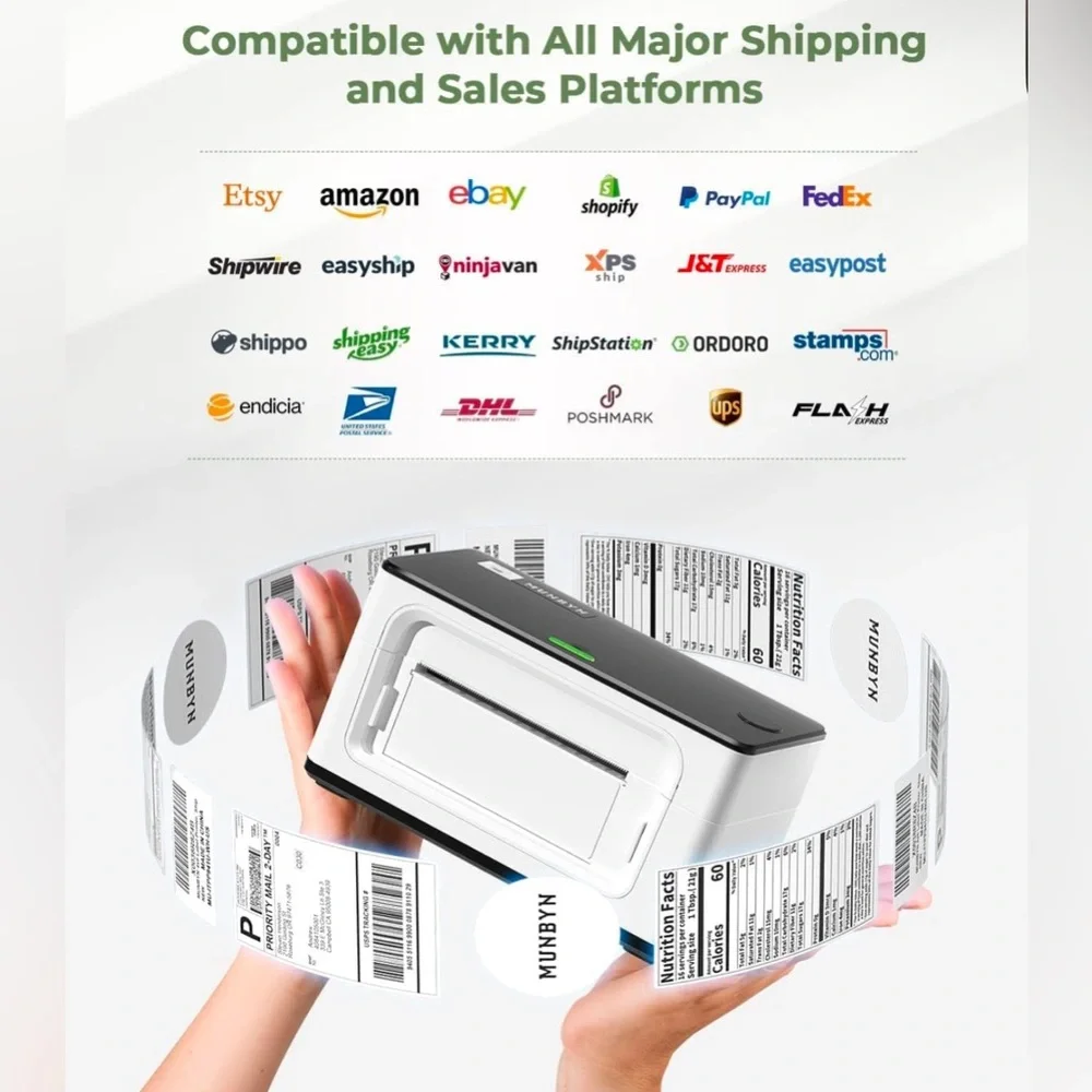 MUNBYN Shipping Label Printer RealWriter 941/4x6 Label Printer Shipping Packages